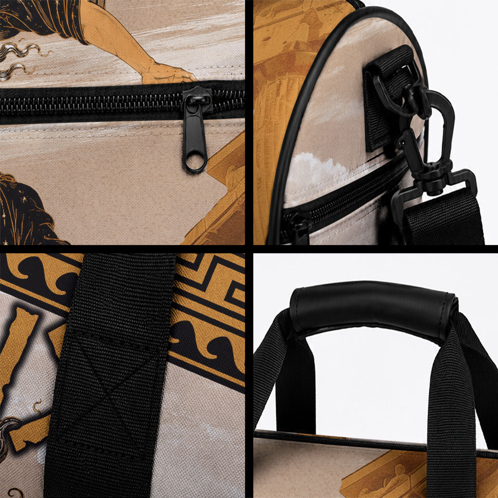 Greek Mythology Chaos Duffle Bag Ancient Temple Ruins Classical Art Greek Key Pattern