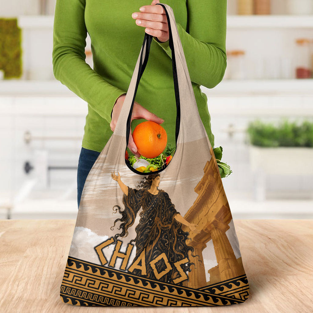 Greek Mythology Chaos Grocery Bag Ancient Temple Ruins Classical Art Greek Key Pattern