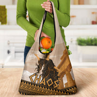 Greek Mythology Chaos Grocery Bag Ancient Temple Ruins Classical Art Greek Key Pattern