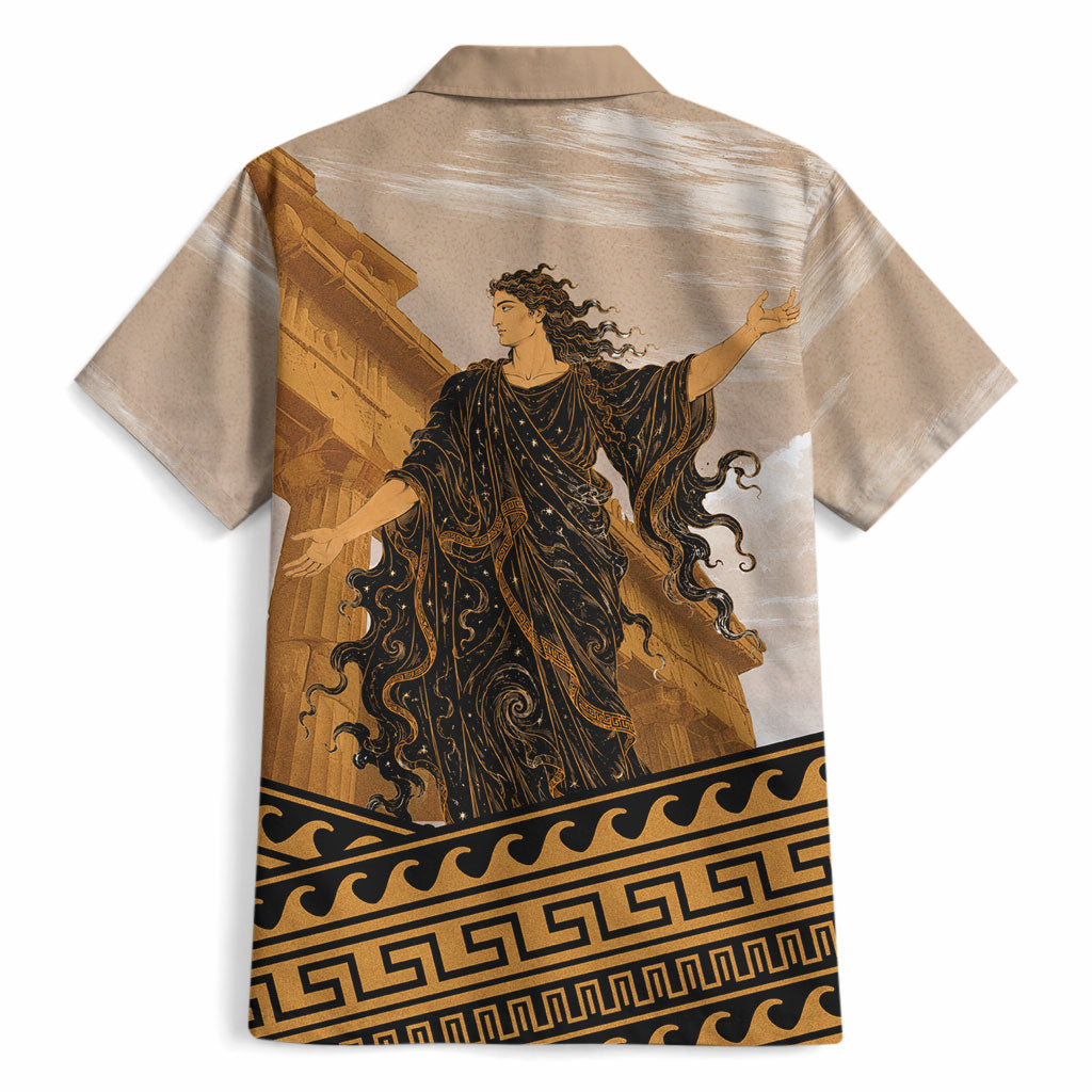 Greek Mythology Chaos Hawaiian Shirt Ancient Temple Ruins Classical Art Greek Key Pattern