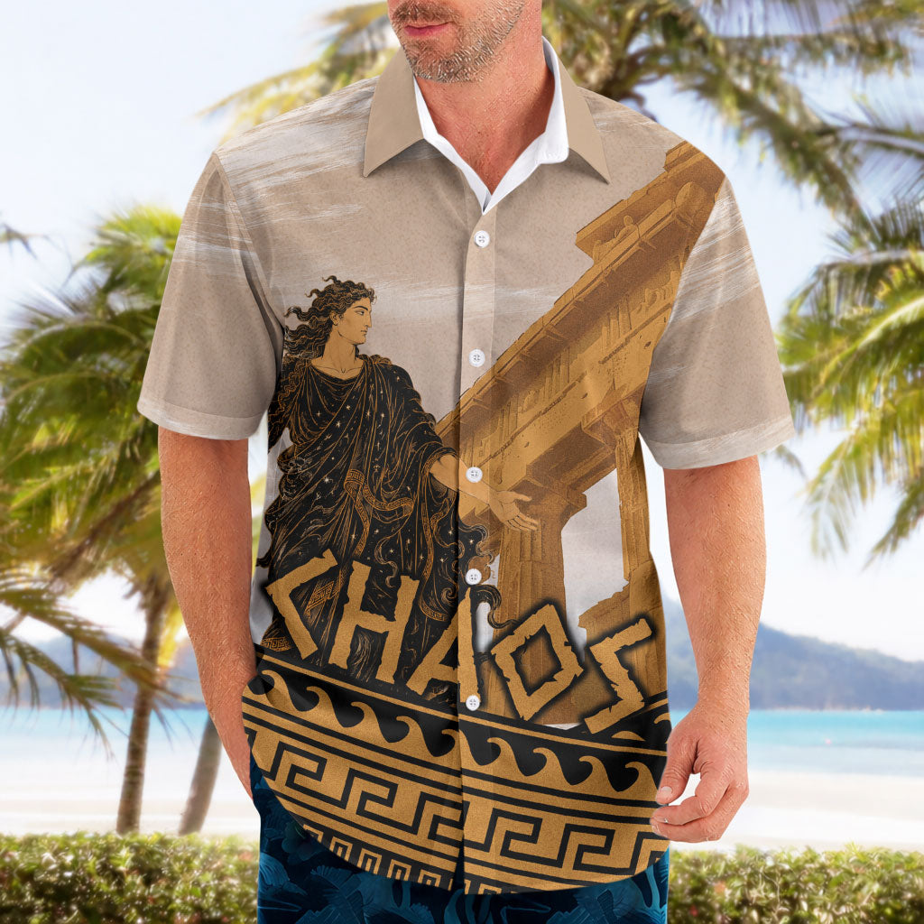 Greek Mythology Chaos Hawaiian Shirt Ancient Temple Ruins Classical Art Greek Key Pattern