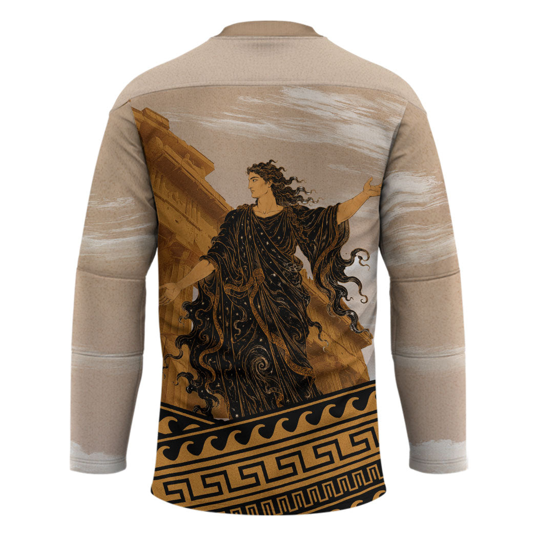 Greek Mythology Chaos Hockey Jersey Ancient Temple Ruins Classical Art Greek Key Pattern