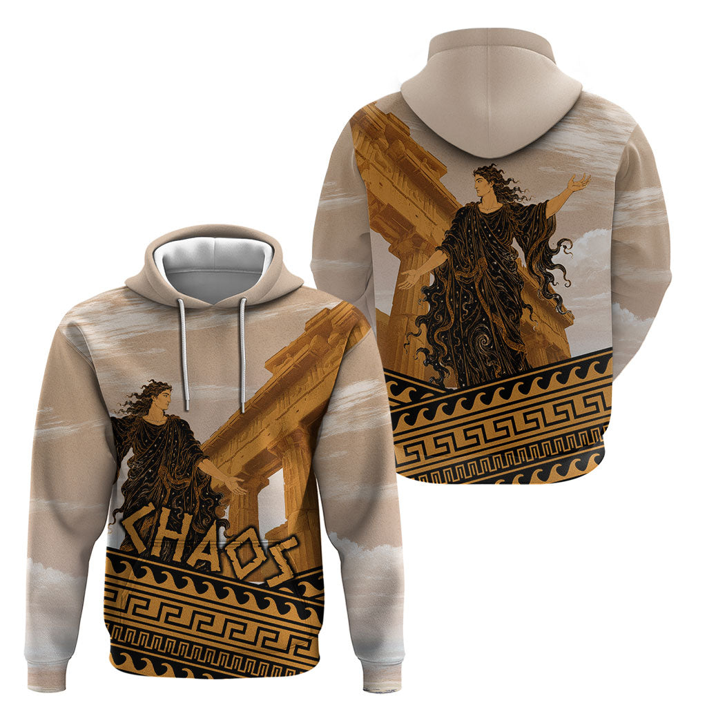 Greek Mythology Chaos Hoodie Ancient Temple Ruins Classical Art Greek Key Pattern