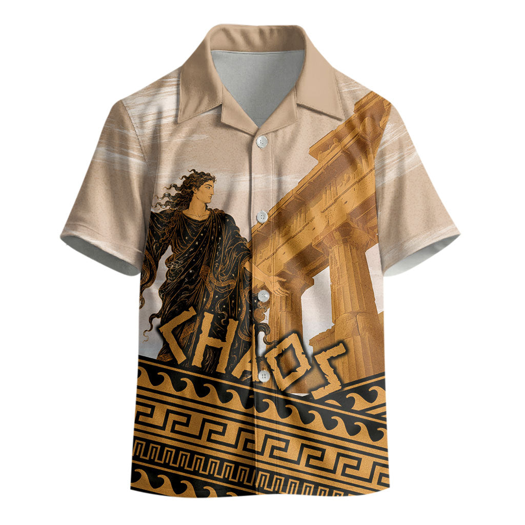 Greek Mythology Chaos Kid Hawaiian Shirt Ancient Temple Ruins Classical Art Greek Key Pattern