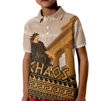 Greek Mythology Chaos Kid Polo Shirt Ancient Temple Ruins Classical Art Greek Key Pattern