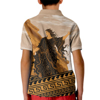 Greek Mythology Chaos Kid Polo Shirt Ancient Temple Ruins Classical Art Greek Key Pattern