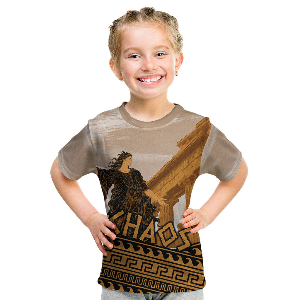 Greek Mythology Chaos Kid T Shirt Ancient Temple Ruins Classical Art Greek Key Pattern