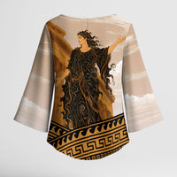 Greek Mythology Chaos Kimono Sleeve Blouse Ancient Temple Ruins Classical Art Greek Key Pattern