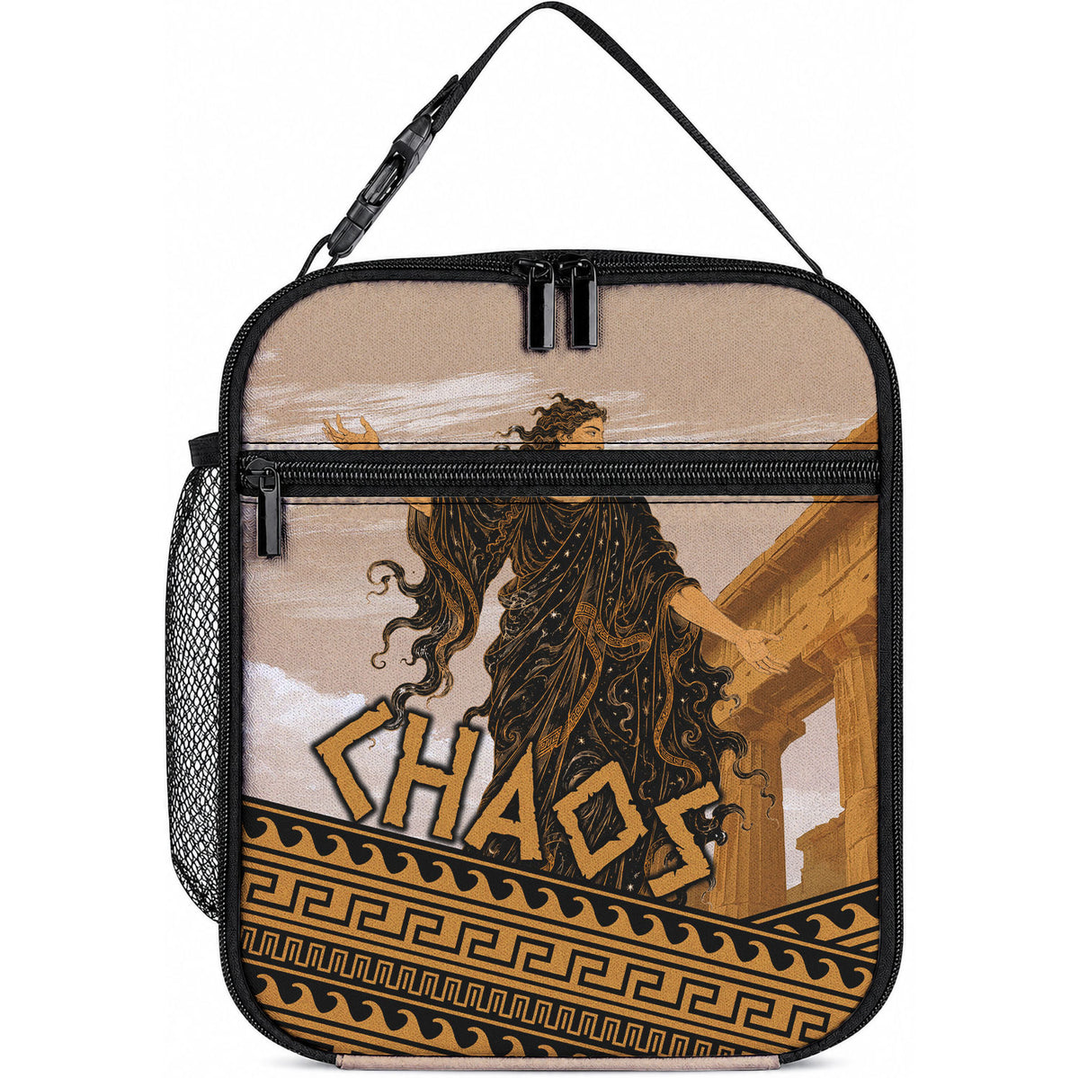 Greek Mythology Chaos Lunch Bag Ancient Temple Ruins Classical Art Greek Key Pattern