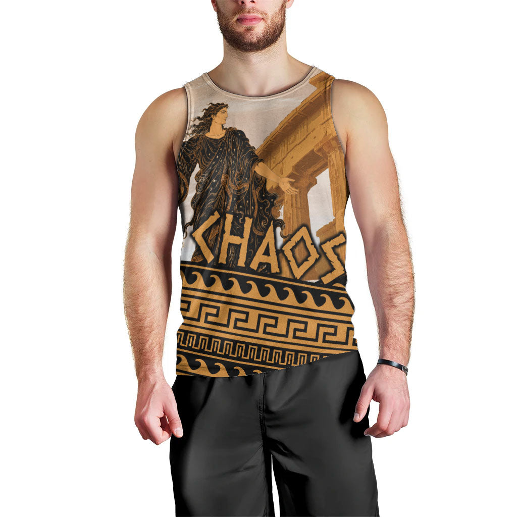 Greek Mythology Chaos Men Tank Top Ancient Temple Ruins Classical Art Greek Key Pattern