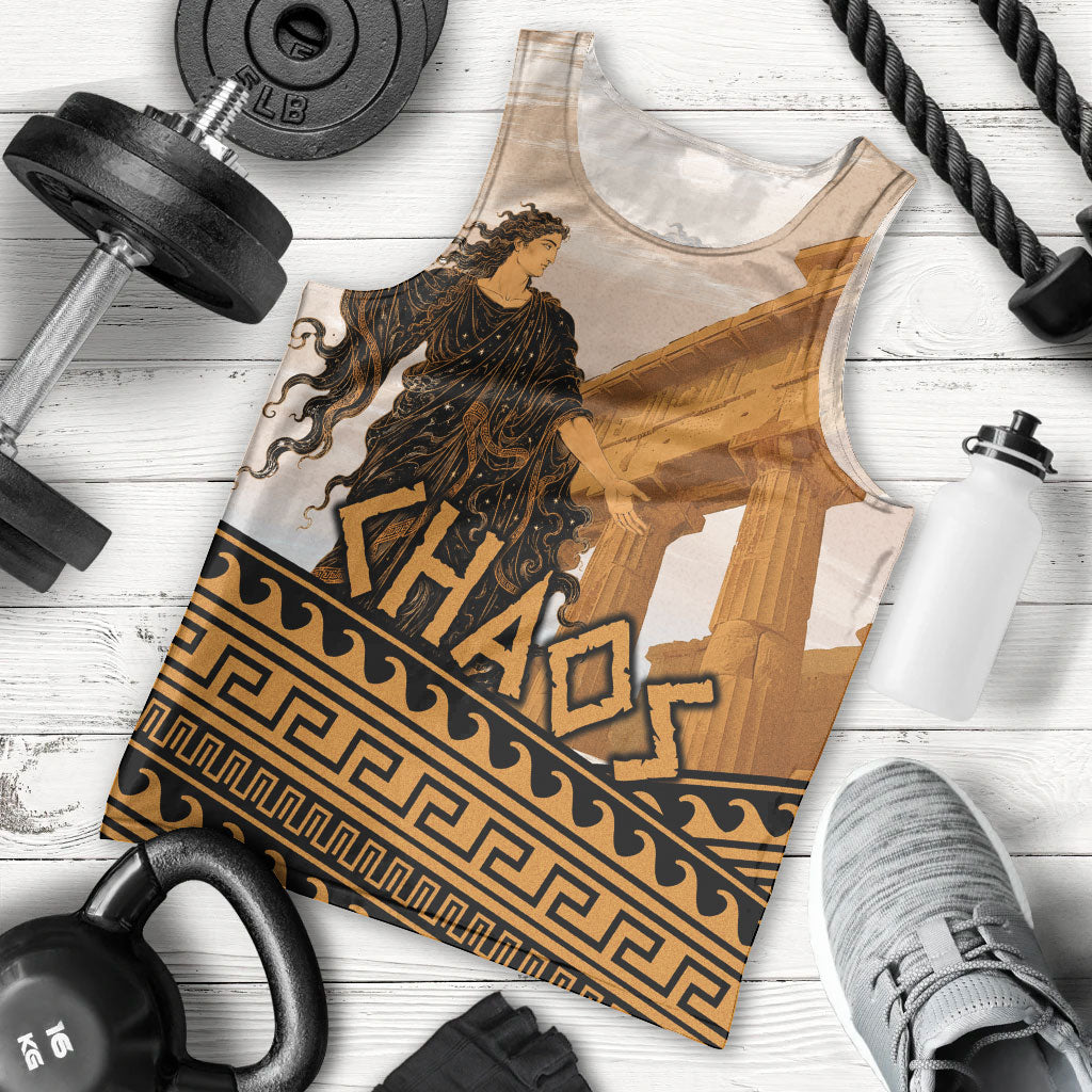 Greek Mythology Chaos Men Tank Top Ancient Temple Ruins Classical Art Greek Key Pattern