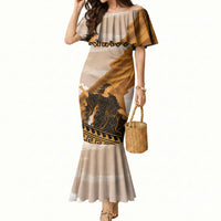 Greek Mythology Chaos Mermaid Dress Ancient Temple Ruins Classical Art Greek Key Pattern