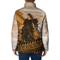 Greek Mythology Chaos Padded Jacket Ancient Temple Ruins Classical Art Greek Key Pattern