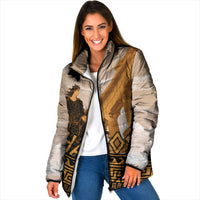 Greek Mythology Chaos Padded Jacket Ancient Temple Ruins Classical Art Greek Key Pattern