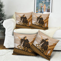 Greek Mythology Chaos Pillow Cover Ancient Temple Ruins Classical Art Greek Key Pattern