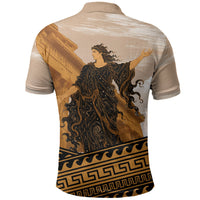 Greek Mythology Chaos Polo Shirt Ancient Temple Ruins Classical Art Greek Key Pattern