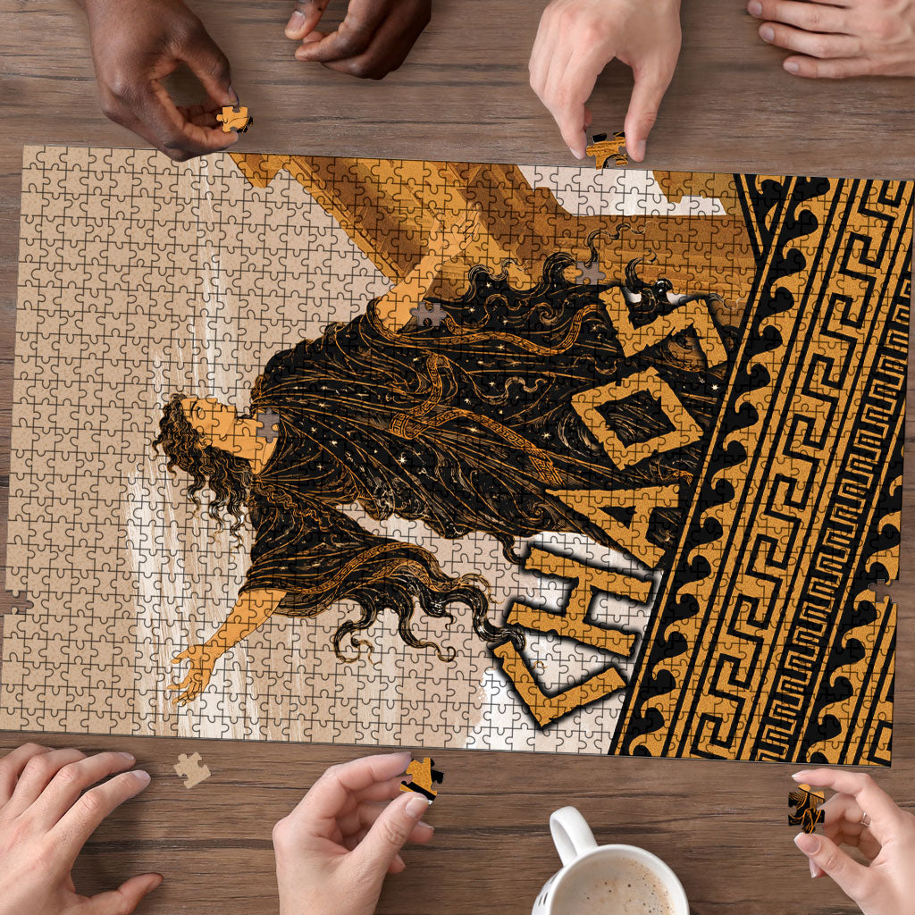 Greek Mythology Chaos Puzzle Ancient Temple Ruins Classical Art Greek Key Pattern
