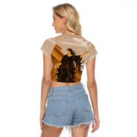 Greek Mythology Chaos Raglan Cropped T Shirt Ancient Temple Ruins Classical Art Greek Key Pattern