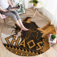 Greek Mythology Chaos Round Carpet Ancient Temple Ruins Classical Art Greek Key Pattern