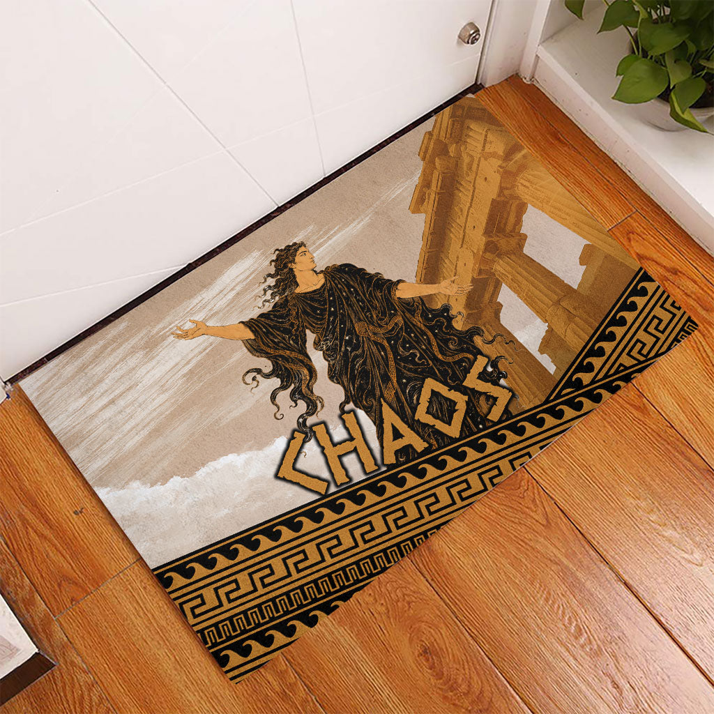 Greek Mythology Chaos Rubber Doormat Ancient Temple Ruins Classical Art Greek Key Pattern