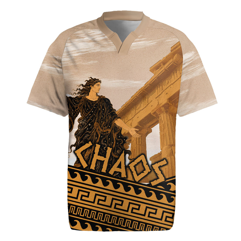 Greek Mythology Chaos Rugby Jersey Ancient Temple Ruins Classical Art Greek Key Pattern