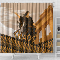 Greek Mythology Chaos Shower Curtain Ancient Temple Ruins Classical Art Greek Key Pattern