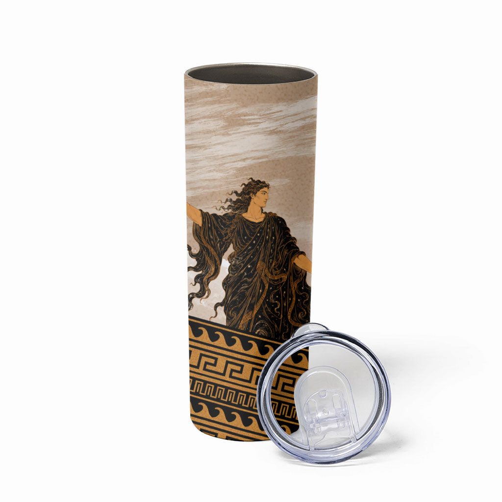 Greek Mythology Chaos Skinny Tumbler Ancient Temple Ruins Classical Art Greek Key Pattern