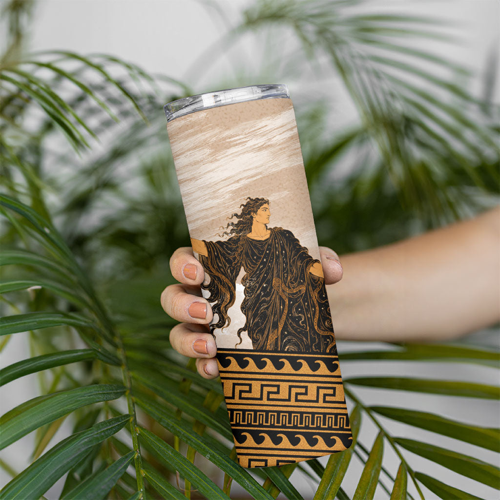 Greek Mythology Chaos Skinny Tumbler Ancient Temple Ruins Classical Art Greek Key Pattern