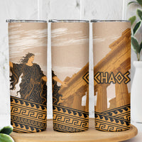 Greek Mythology Chaos Skinny Tumbler Ancient Temple Ruins Classical Art Greek Key Pattern