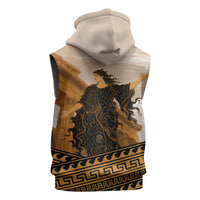 Greek Mythology Chaos Sleeveless Hoodie Ancient Temple Ruins Classical Art Greek Key Pattern