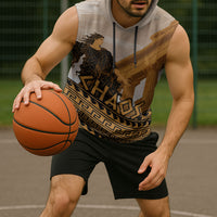 Greek Mythology Chaos Sleeveless Hoodie Ancient Temple Ruins Classical Art Greek Key Pattern