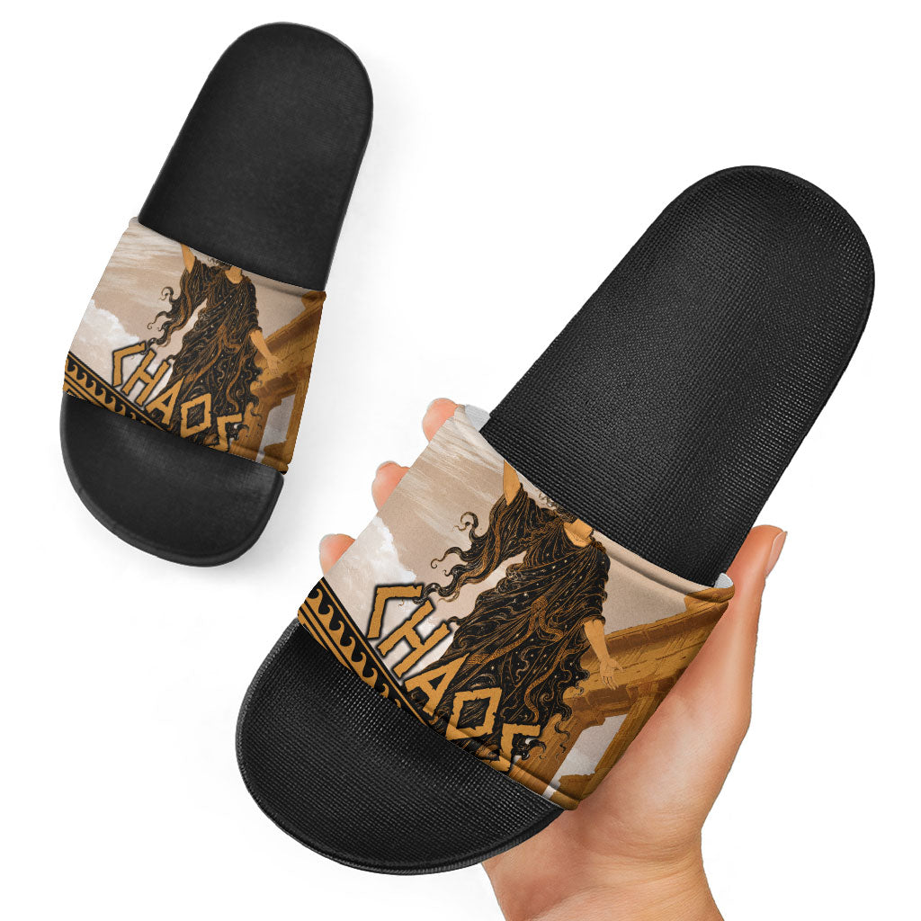 Greek Mythology Chaos Slide Sandals Ancient Temple Ruins Classical Art Greek Key Pattern