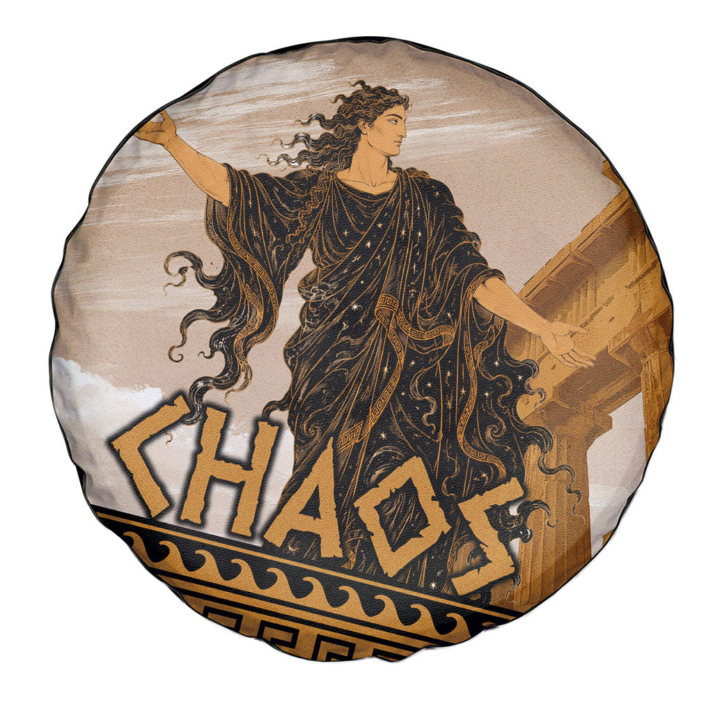 Greek Mythology Chaos Spare Tire Cover Ancient Temple Ruins Classical Art Greek Key Pattern