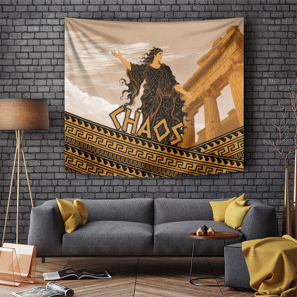 Greek Mythology Chaos Tapestry Ancient Temple Ruins Classical Art Greek Key Pattern