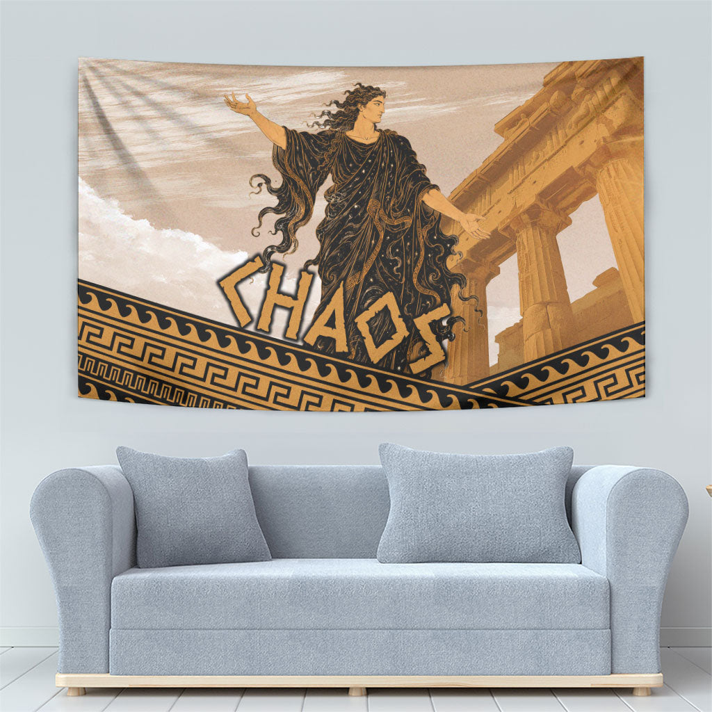Greek Mythology Chaos Tapestry Ancient Temple Ruins Classical Art Greek Key Pattern