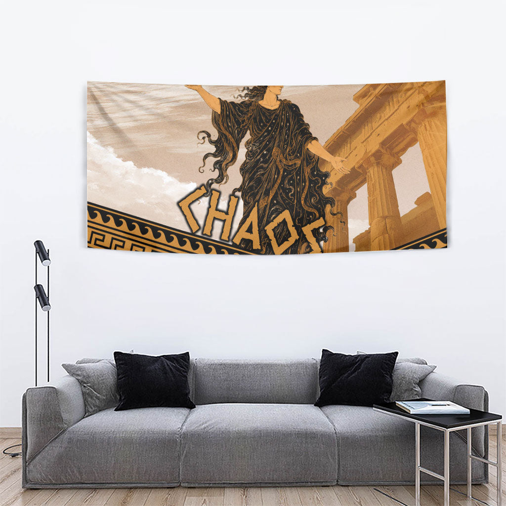 Greek Mythology Chaos Tapestry Ancient Temple Ruins Classical Art Greek Key Pattern