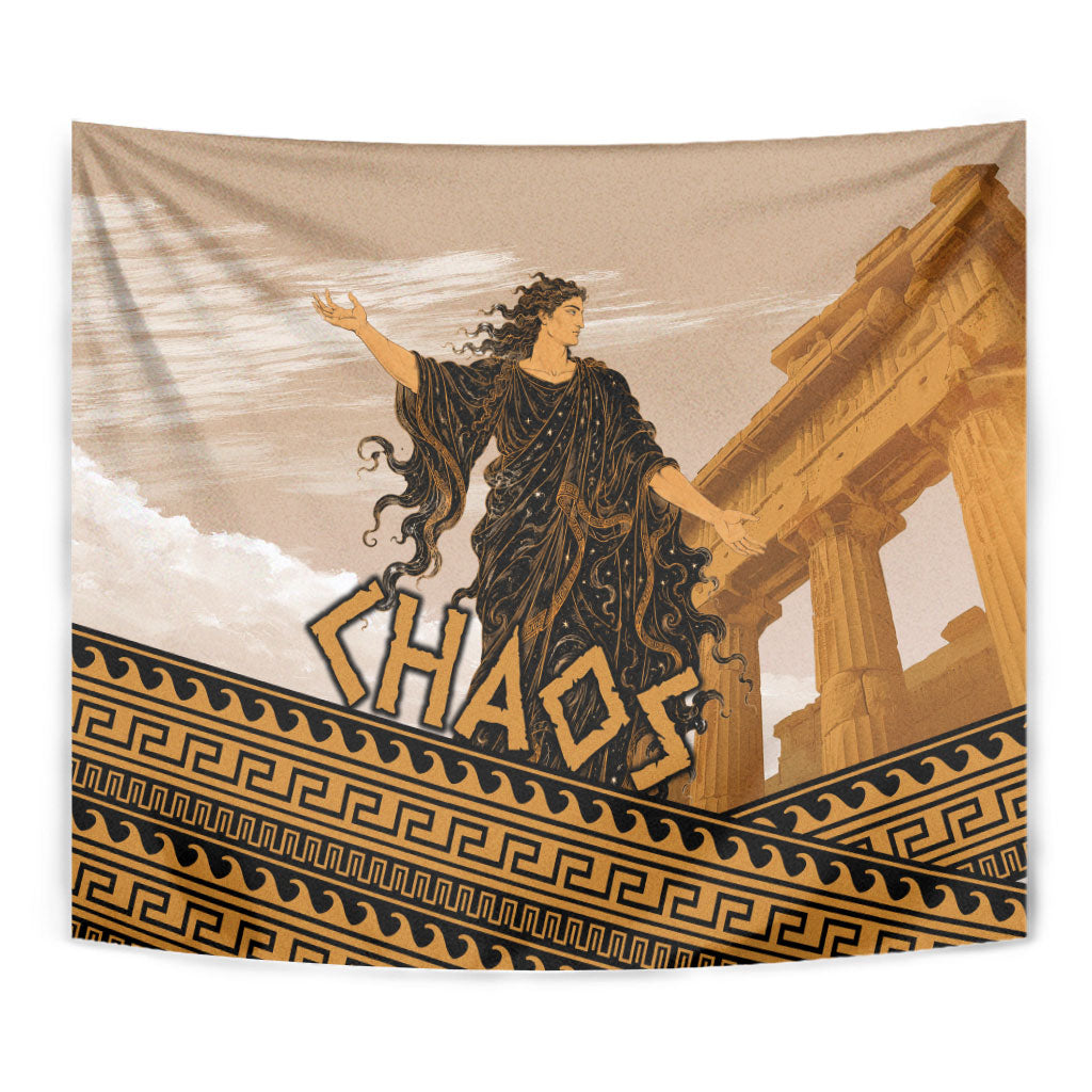 Greek Mythology Chaos Tapestry Ancient Temple Ruins Classical Art Greek Key Pattern