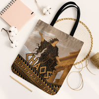 Greek Mythology Chaos Tote Bag Ancient Temple Ruins Classical Art Greek Key Pattern