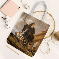 Greek Mythology Chaos Tote Bag Ancient Temple Ruins Classical Art Greek Key Pattern