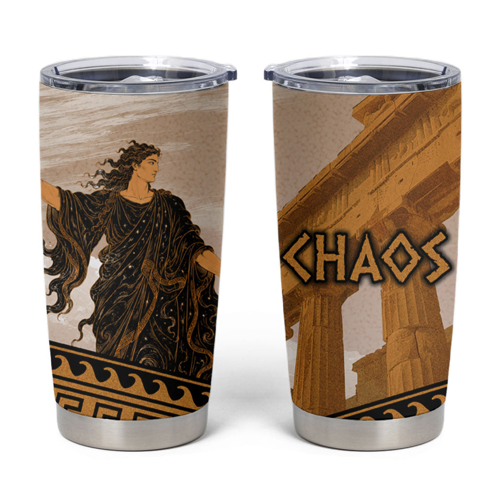 Greek Mythology Chaos Tumbler Cup Ancient Temple Ruins Classical Art Greek Key Pattern