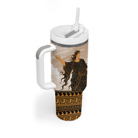 Greek Mythology Chaos Tumbler With Handle Ancient Temple Ruins Classical Art Greek Key Pattern