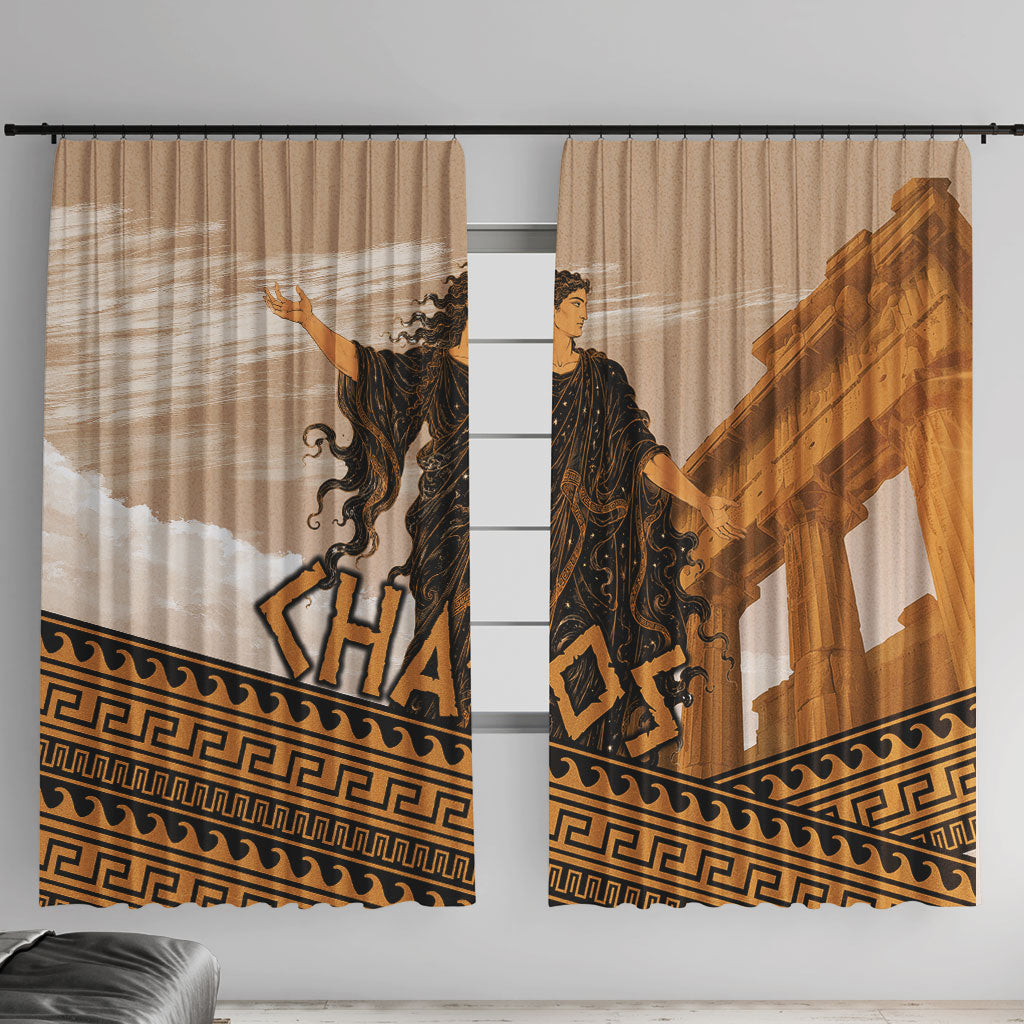 Greek Mythology Chaos Window Curtain Ancient Temple Ruins Classical Art Greek Key Pattern