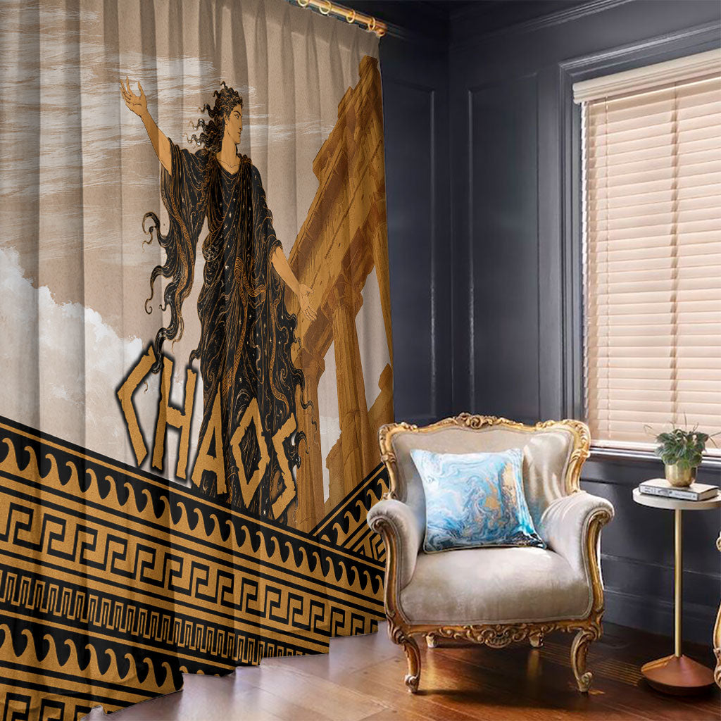 Greek Mythology Chaos Window Curtain Ancient Temple Ruins Classical Art Greek Key Pattern