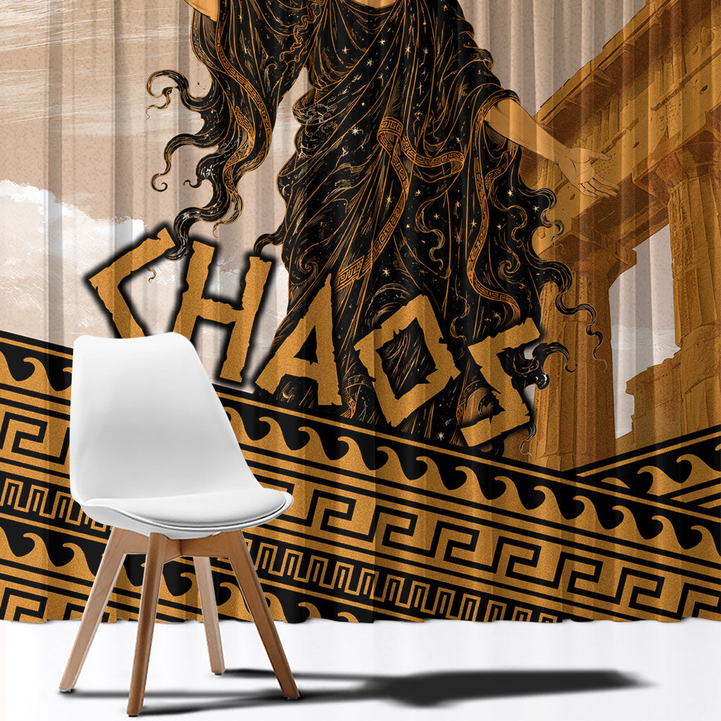 Greek Mythology Chaos Window Curtain Ancient Temple Ruins Classical Art Greek Key Pattern