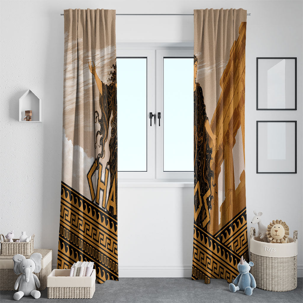 Greek Mythology Chaos Window Curtain Ancient Temple Ruins Classical Art Greek Key Pattern