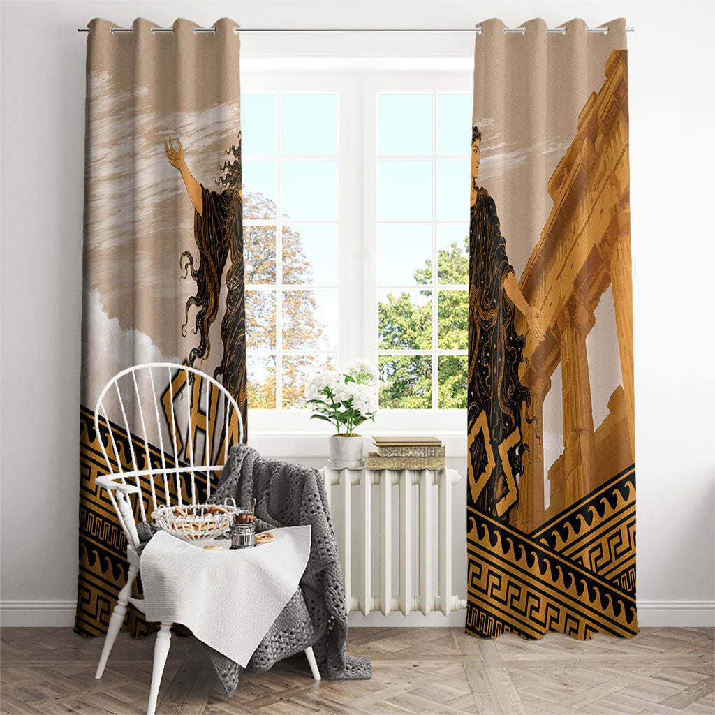 Greek Mythology Chaos Window Curtain Ancient Temple Ruins Classical Art Greek Key Pattern