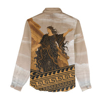 Greek Mythology Chaos Women Casual Shirt Ancient Temple Ruins Classical Art Greek Key Pattern
