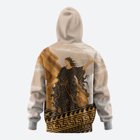 Greek Mythology Chaos Zip Hoodie Ancient Temple Ruins Classical Art Greek Key Pattern