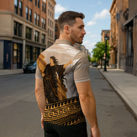Greek Mythology Chaos Zipper Polo Shirt Ancient Temple Ruins Classical Art Greek Key Pattern