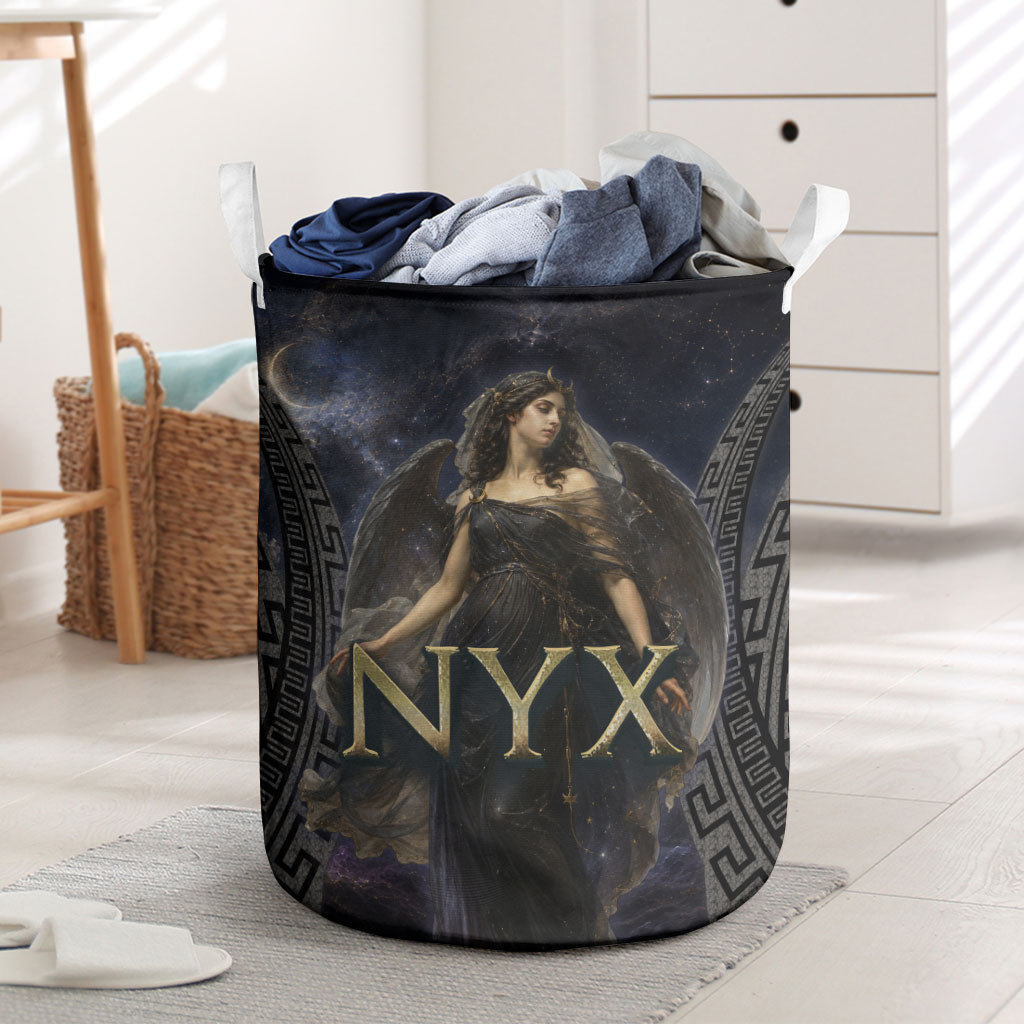 Greek Mythology Nyx Laundry Basket Celestial Starry Night Classical Art Greek Key